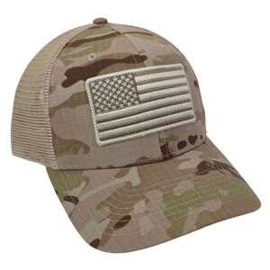 DeWalt Camo American Flag Trucker Hat Guaranteed Tough Snapback RipStop Mesh Cap